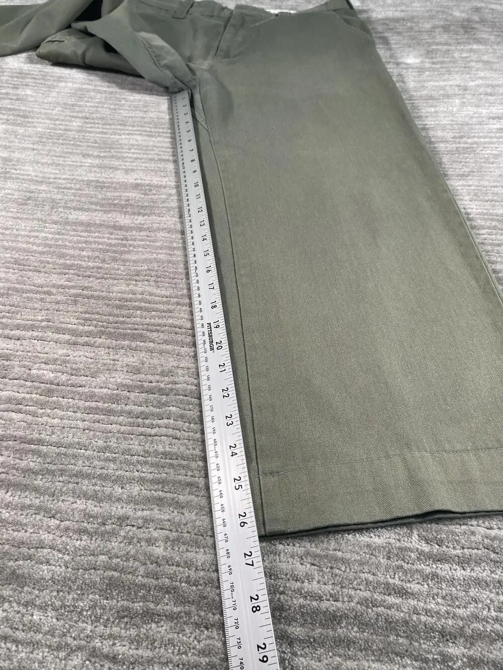 Jesse James Pants Mens 33x32 (fits 33x27) Green Chino Relax Straight Industrial